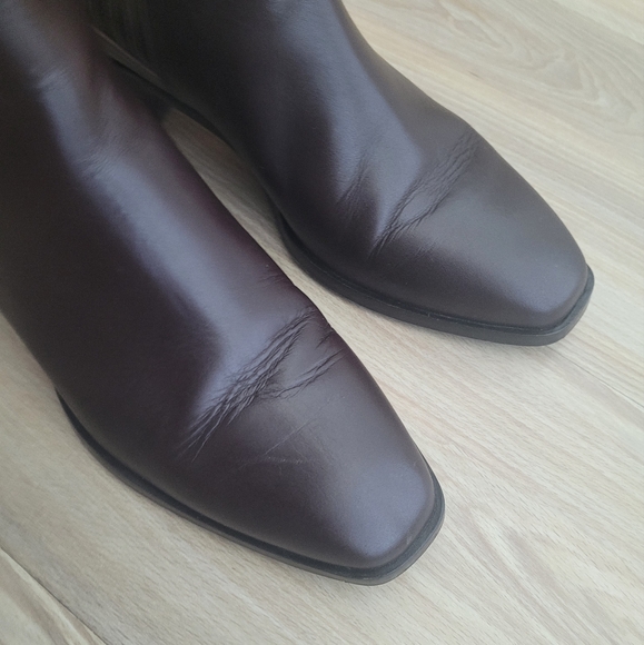 Aeyde Neil Leather Ankle Boots In Moka Calf Size 8 - Picture 6 of 10